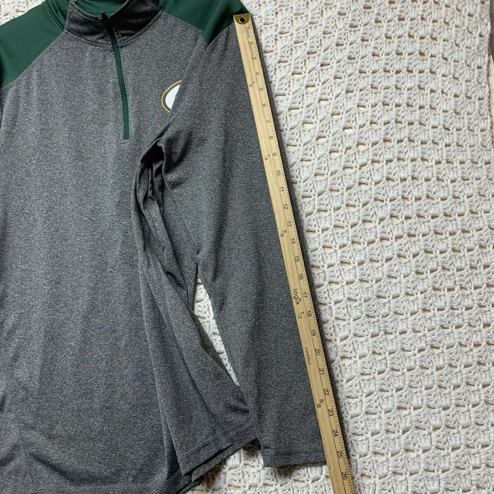 Green Bay Packers 1/4 Zip Pullover Shirt Mens Sz‎ L NFL Team Apparel Gray